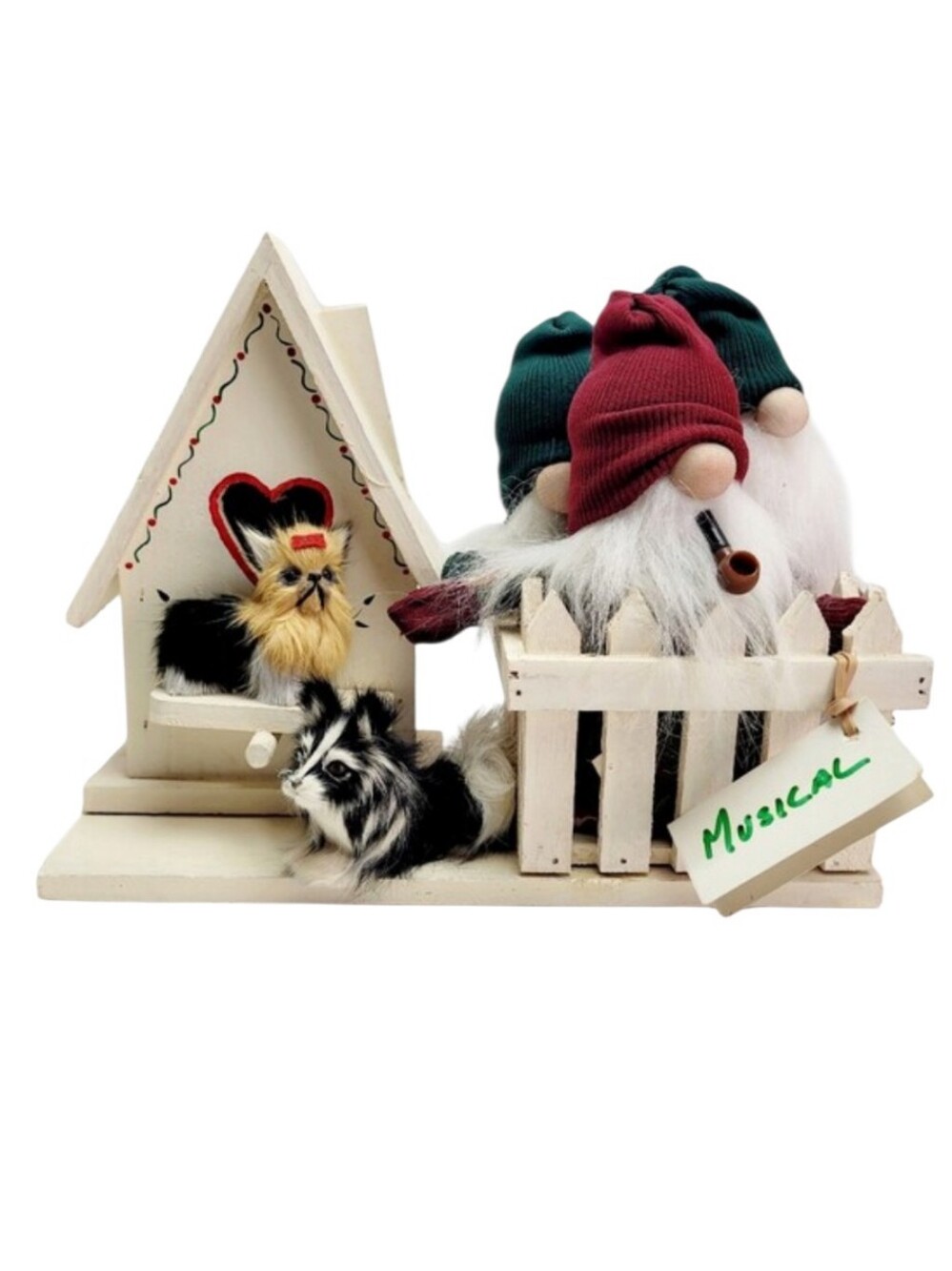 Vintage The Gnommery Collection Christmas Gnome Music Box - WORKING with Tag